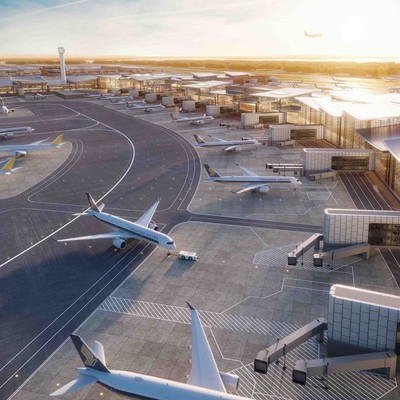 So soll das Terminal 5 dereinst aussehen: Platz für 50 Millionen zusätzliche Passagierinnen und Passagiere.