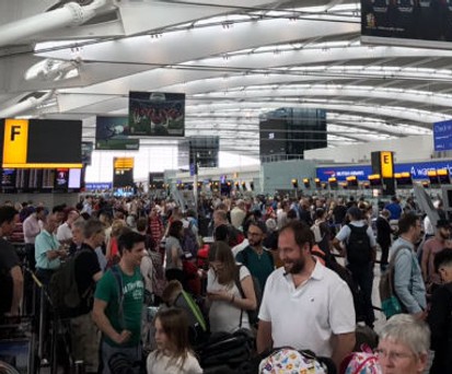 Flughafen Heathrow während des Ausfalls: Es herrschte Chaos.