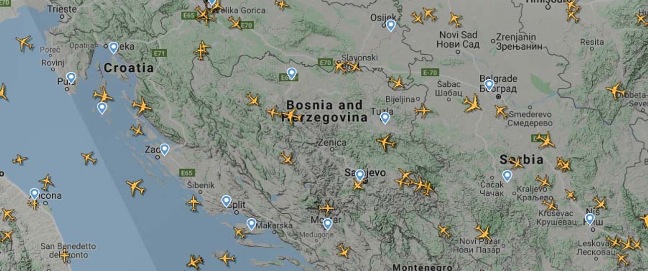 Flugbewegungen über Bosnien und Herzegowina: Die volle Kontrolle.