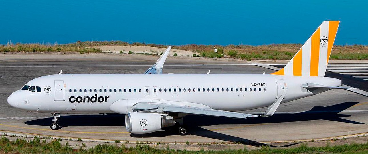 Airbus A320 von Bulgaria Air - unterwegs für Condor: Flog reichlich schnell nach Stuttgart.