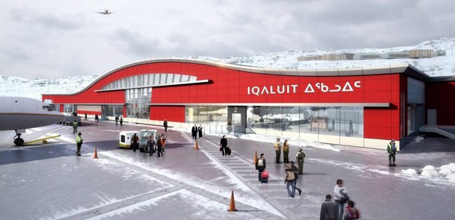 Visualisierungen zeigen, wie der Flughafen Iqaluit bald aussehen soll. So von der einen Seite, ...