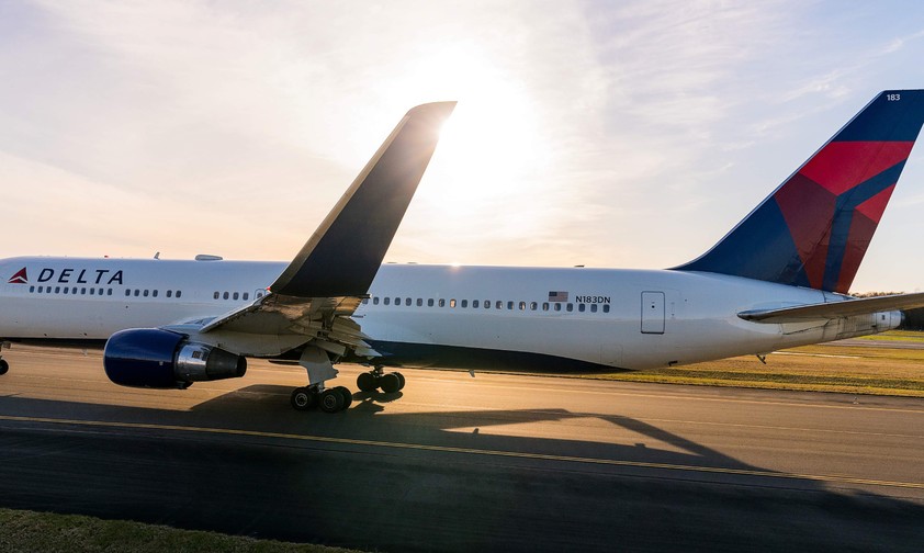 Boeing 767 von Delta: Derzeit noch in Düsseldorf zu sehen.