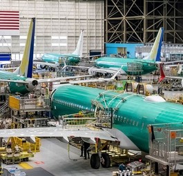 Produktionshalle der 737 Max: Die Max 10 will Boeing in einer eigenen Montagelinie bauen.