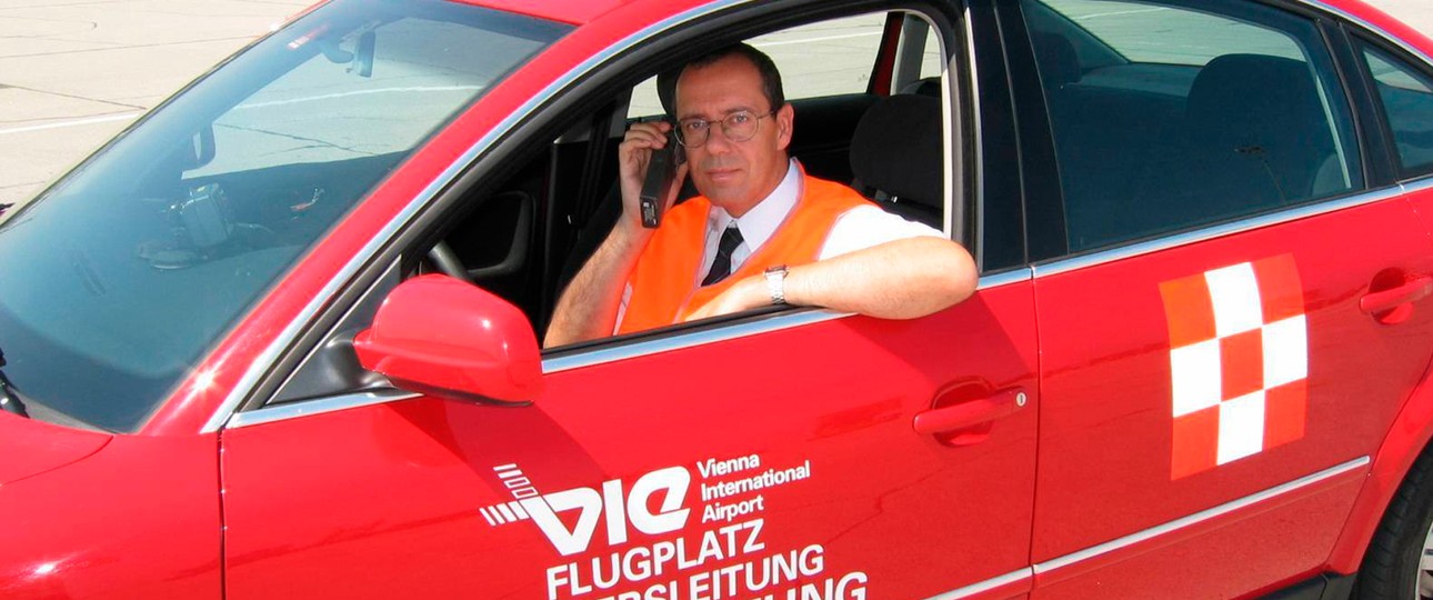 Gerhard Gruber als Betriebsleiter am Flughafen Wien.