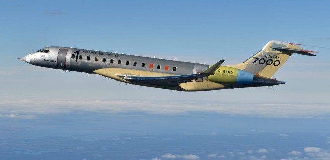 Global 7000 in der Erprobung: Notlandung wegen Flameout.