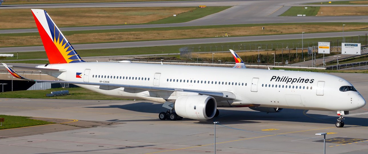 Der Airbus A350 von Philippine Airlines in München.