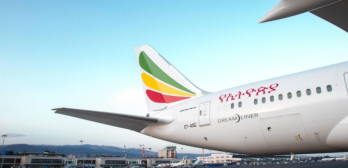 Boeing 787 von Ethiopian Airlines: Der Dreamliner fliegt ab Juni mit Fünfte-Freiheit-Rechten von Addis Abeba über Madrid nach Dublin.