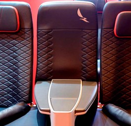 Aviancas künftige Premium-Sitzreihe für den Airbus A320: Die Mittelkonsole ...
