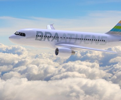 Airbus A319 in den Farben von Braathens: Neuer Markenname.