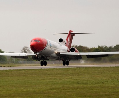 Boeing 727 landet am 28. April am Flughafen Doncaster Sheffield: Es war die erste Landung eines großen Flugzeugs seit 2022.