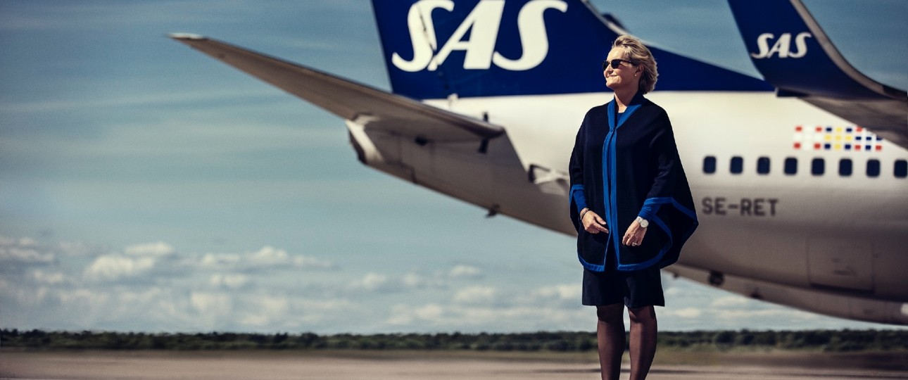 Flugbegleiterin von SAS: Nur noch essenzielle Flüge.