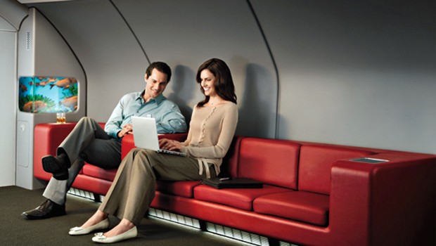 Business Lounge im A380 von Qantas: Bald mit neuem Interieur.