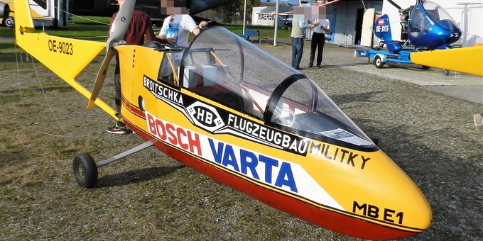 Die Original Brditschka MB-E1. Sie befindet sich heute im Sie ist heute im Österreichischen Luftfahrtmuseum Graz zu sehen.