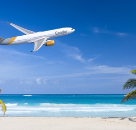 Airbus A330-900 von Condor: So könnte er über dem Strand von Punta Cana aussehen.