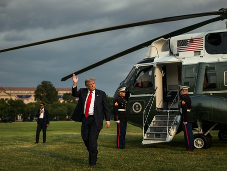 Marine One auf der Ellipse: Wegen der Bauarbeiten von hier unterwegs.