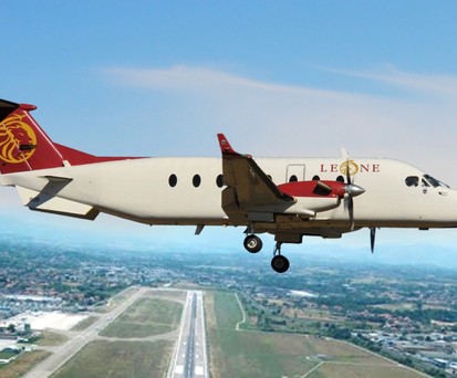 Kleiner Flieger: Mit der Beech 1900D bedient Leone ihre Routen.