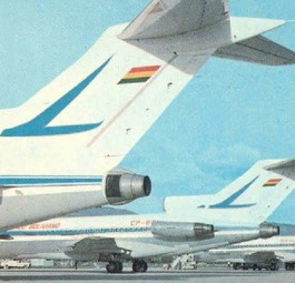 Ein Foto von der fragmenthaften Webseite von Lloyd Aéreo Boliviano: Man erinnert sich gern an die Vergangenheit.