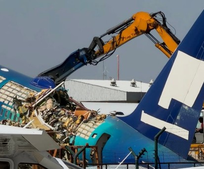 Das Ende der Boeing 757 Hekla Aurora: Ein trauriger Anblick.