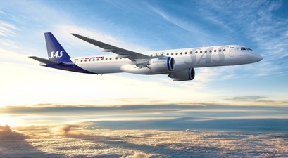 Embraer E195-E2 in SAS-Lackierung: Die Airline hat 45 Stück fest bestellt.