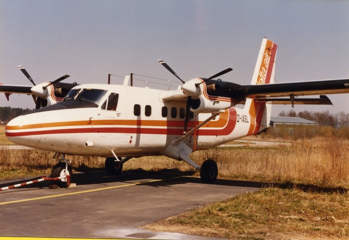 Delta Air: Die Bodensee-Jumbo genannte Twin Otter der Delta Air flog unter anderem zwischen Friedrichshafen und Stuttgart in den 1970er-Jahren.