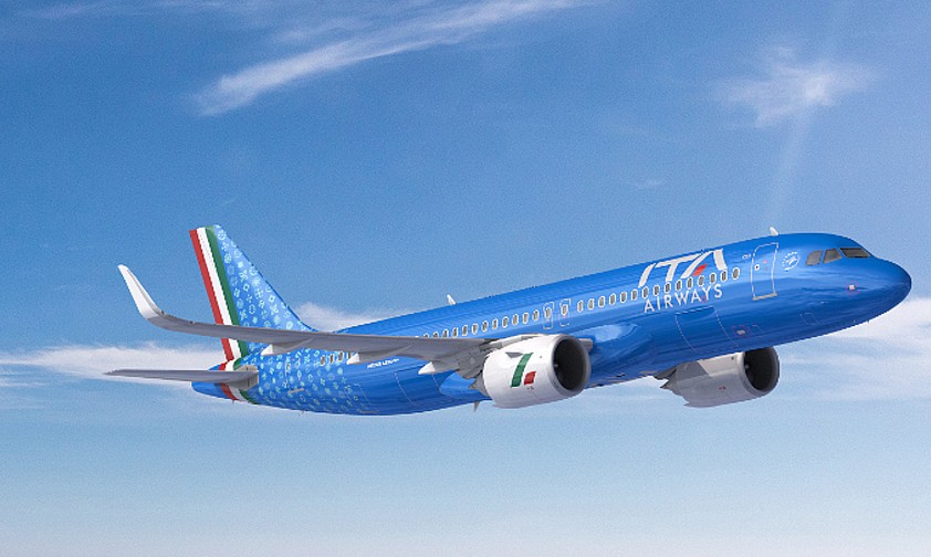 Airbus A320 Neo in den neuen Farben von ITA Airways: Die Flugzeuge bekommen Namen von Sportler:innen.