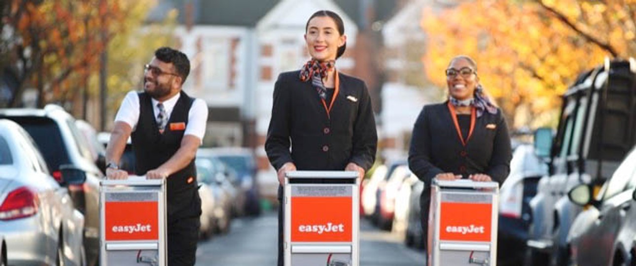 Crew von Easyjet: Bringdienst für Essen zwei Tage getestet.