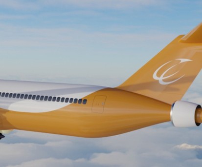 Visualisierung des Fliegers mit zusätzlichem Rumpfantrieb: Er wird elektrisch betrieben über Generatoren an den anderen Triebwerken.
