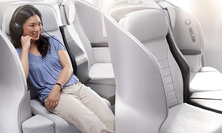 Kabine: Papierartiges Material könnte helfen, die Lärmbelastung im Flugzeug zu senken.