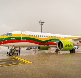 The Airbus A220-300 with registration YL-CSK: The aircraft of Air Baltic ...