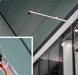 Sensoren beim Test im Flughafen Luxemburg: Bewegungsmuster werden analysiert.
