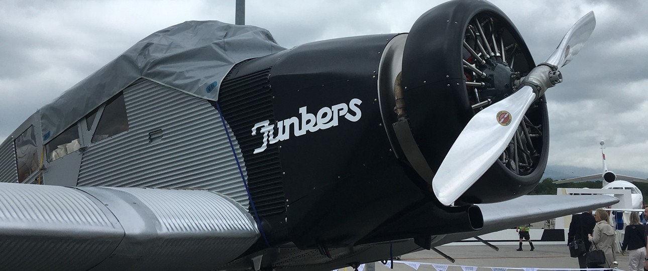 Das vielleicht erste Geschäftsreiseflugzeug der Welt, hier bei der Ebace 2019: Die Junkers F 13 feiert in diesem Jahr hundertsten Geburtstag.