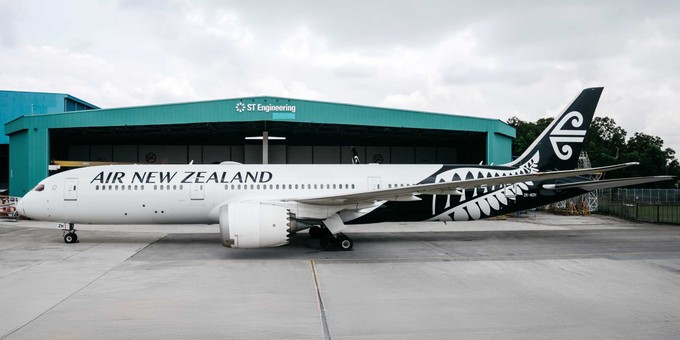 Boeing 787-9 von Air New Zealand: Das Flugzeug wird in Singapur umgebaut.