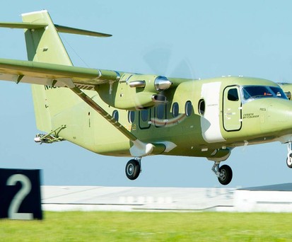 The first twenty seconds in the air: Textron's Cessna 408 Sky Courier on its first flight.