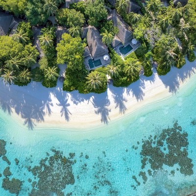 Aerial Baros Maldives Beach Villas