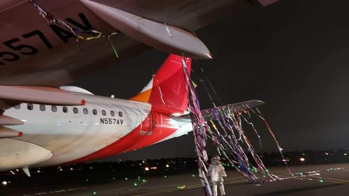 Der Airbus A319 mit dem Kennzeichen N557AV kollidierte in der Silvesternacht mit einem Ballon.