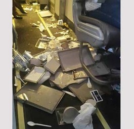 Schlachtfeld: So sah es an Bord des Jets von Royal Air Maroc aus.