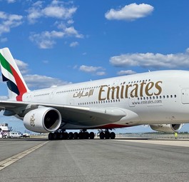 Emirates-Jet in Berlin: Bisher fast ausschließlich bei der Messe ILA in der Hauptstadt zu Gast.