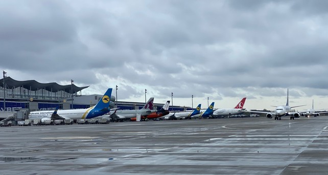 Internationaler Flughafen Kiew-Boryspil:  Lufthansa kommt nicht mehr abends spät hier an.