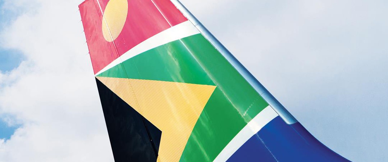 Heckflosse eines Fliegers von South African Airways: Die Farben prangen schon bald auf einem Airbus A350.