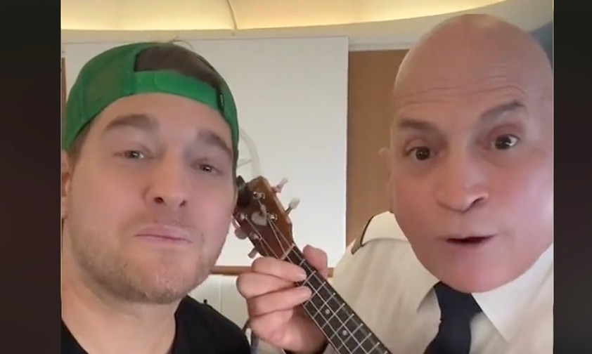 Lufthansa-Purser begeistert Superstar Michael Bublé