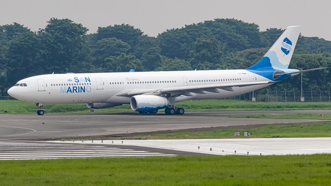 A330-300 von San Marino Executive Aviation: Das Flugzeug hat eine neue Lackierung.