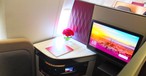 Q Suite, die neue Business Class von Qatar Airways. Hier zu sehen: ein Sitzplatz in der Außenreihe.