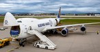 Die N862GT am Flughafen Stuttgart: Ziel sind die USA.
