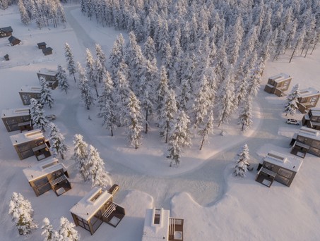 Jänkä Resort und die Ranch in der Winterlandschaft