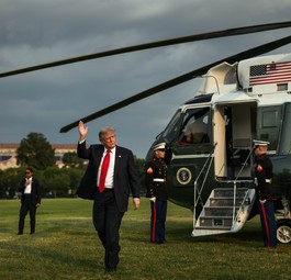 Marine One auf der Ellipse: Wegen der Bauarbeiten von hier unterwegs.