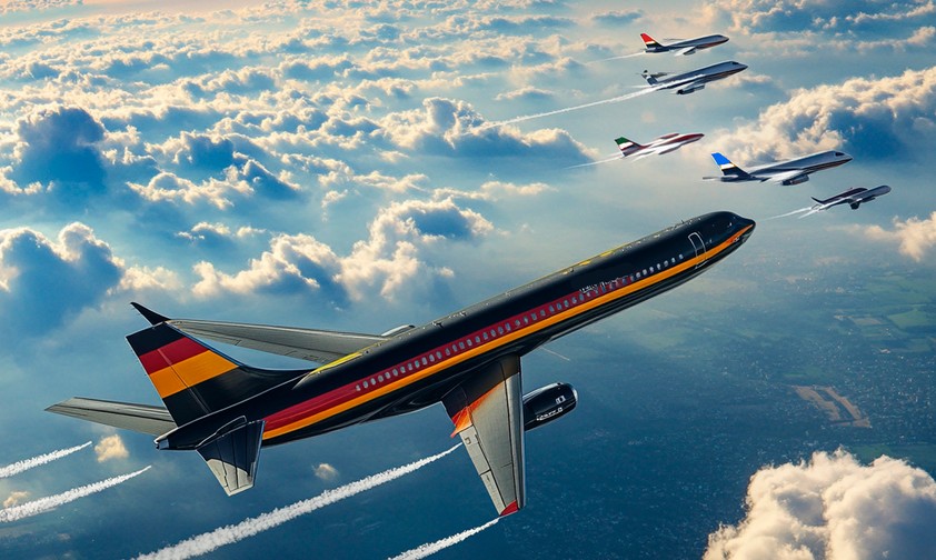 Flugzeuge.: Die anderen Staaten fliegen Deutschland davon.