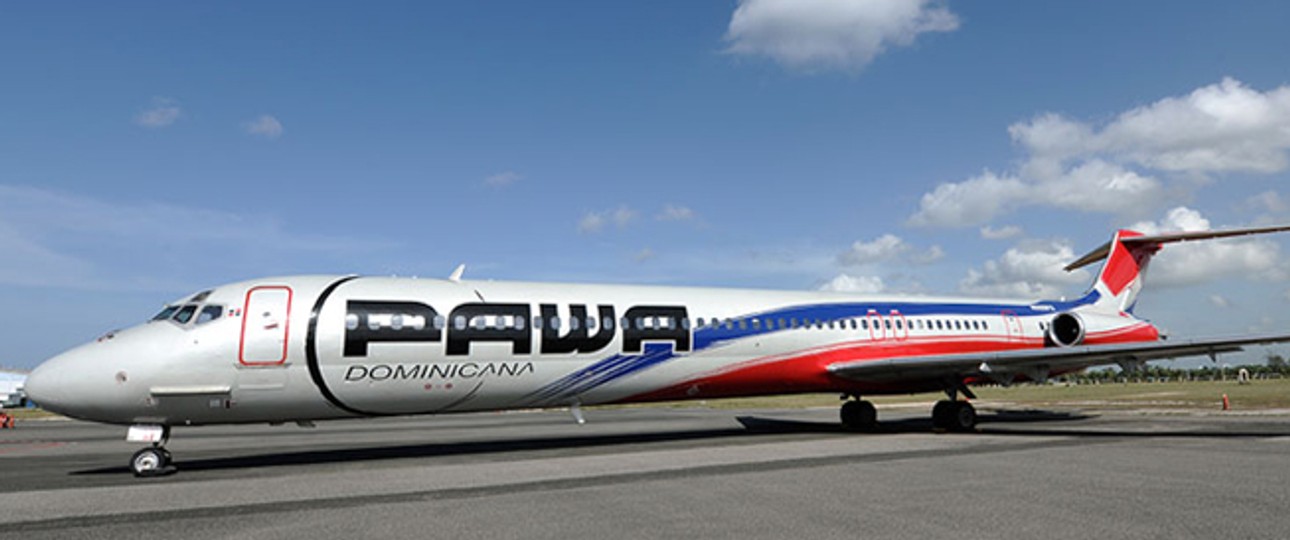 Flieger von Pawa Dominicana: Bienvenido a Miami.