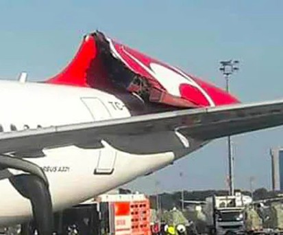 Nach Kollision <a href="https://www.aerotelegraph.com/airbus-a330-rasiert-leitwerk-eines-a321-ab">abgeknicktes Leitwerk (Istanbul 2018)</a>: Solche Zwischenfälle könnte man verhindern.