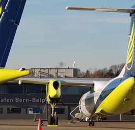 Bombardier Dash 8 von Skywork: Zwei Flieger werden in Saarbrücken festgehalten.