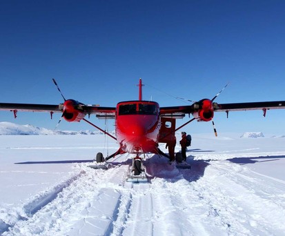 Eine Dash 6 der British Antarctic Survey: Die Flugzeuge werden von Kanada in die Arktis gebracht.